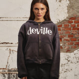FADED BLACK ZIP HOODIE