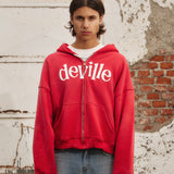 FADED RED ZIP HOODIE