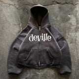 FADED BLACK ZIP HOODIE
