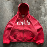 FADED RED ZIP HOODIE