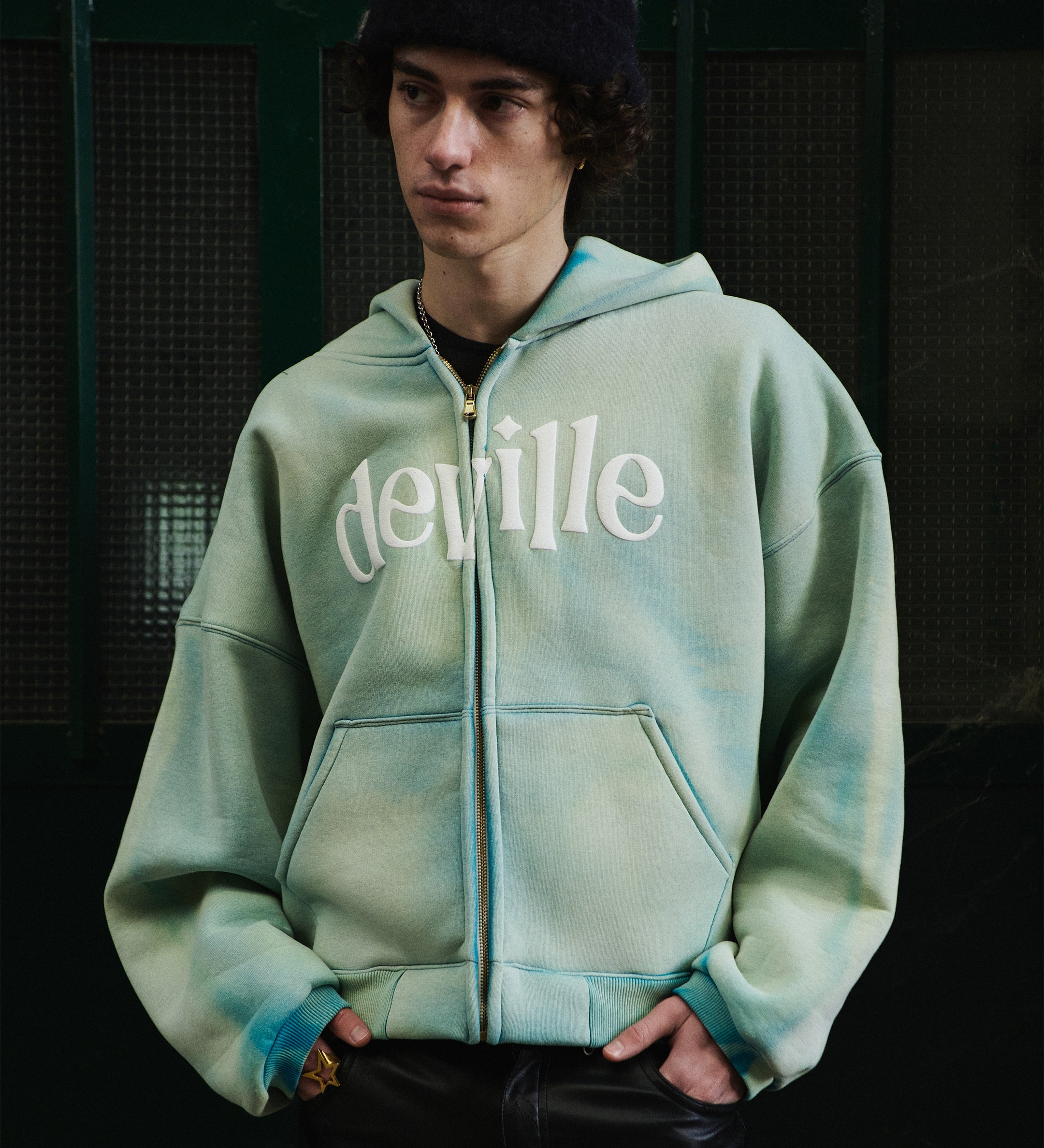 Light Green Zip Hoodie