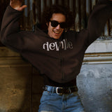 Faded Brown Zip Hoodie