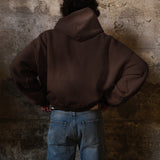 Faded Brown Zip Hoodie