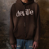 Faded Brown Zip Hoodie