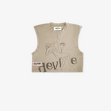 Cream Slub Cropped Tank