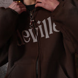 Faded Brown Zip Hoodie