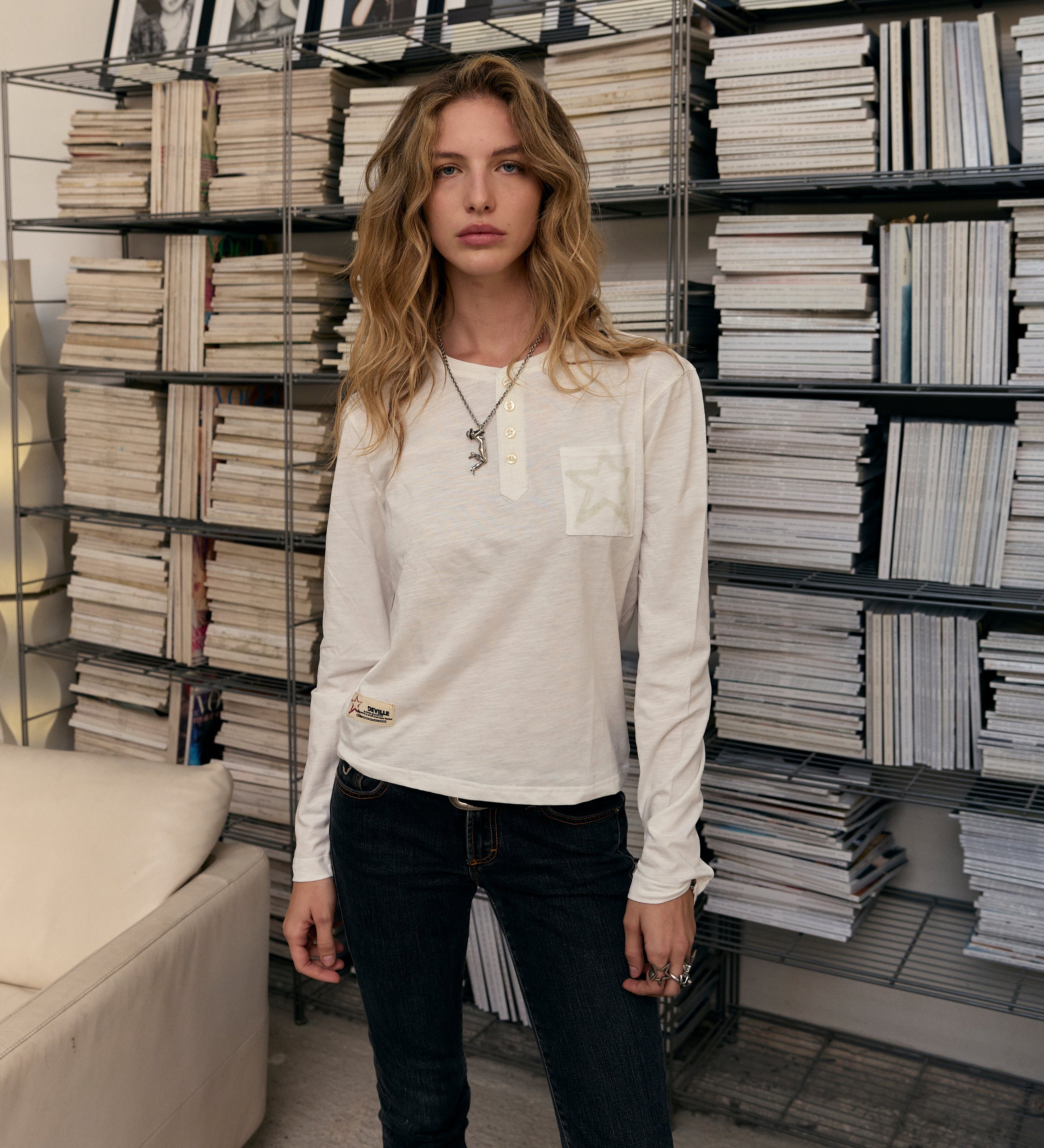 White Serafino Long Sleeve