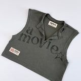 Army Green Slub Cropped Tank