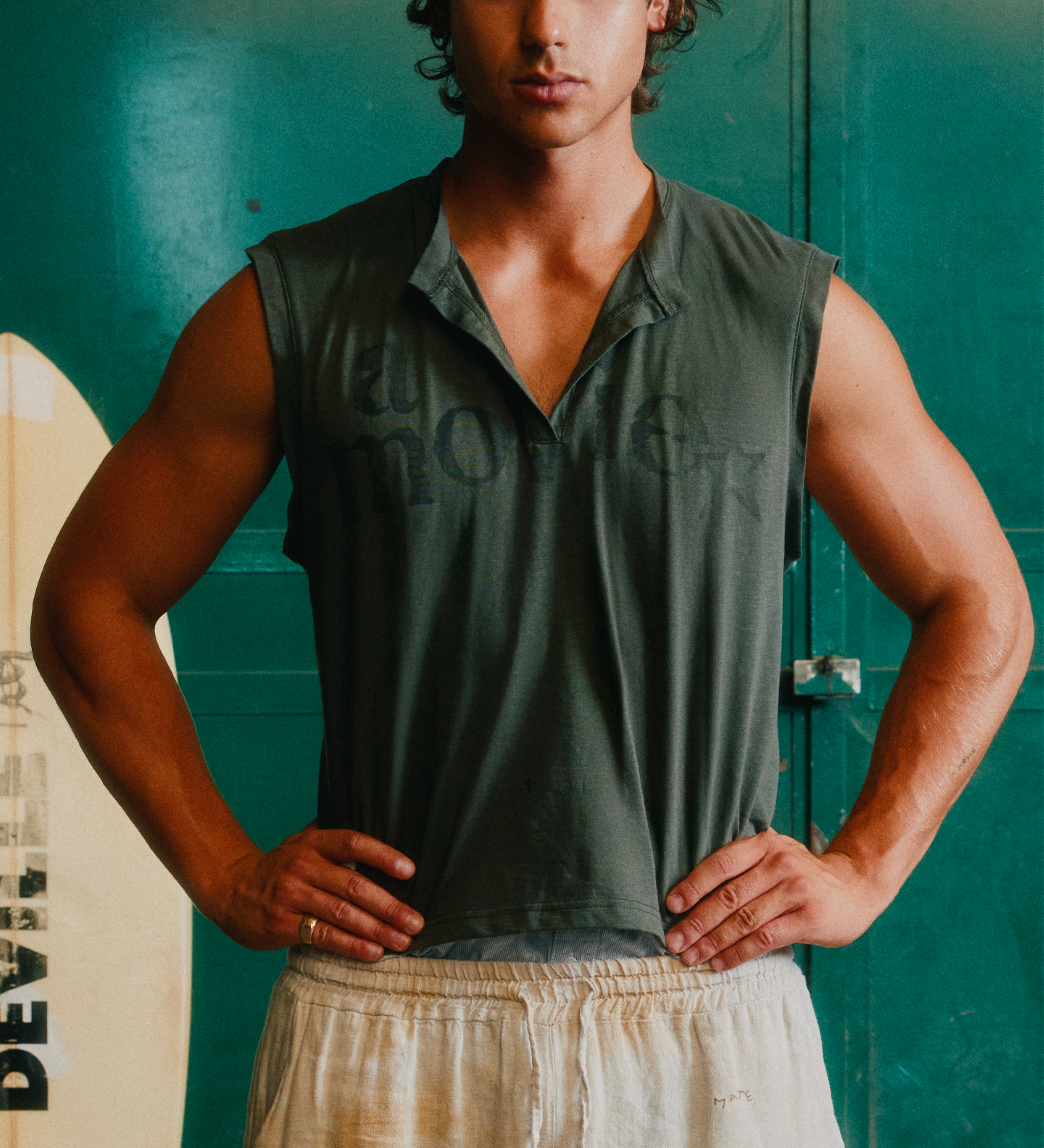 Army Green Slub Tank