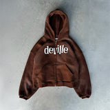 Faded Brown Zip Hoodie